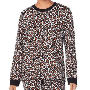 KENSIE ANIMAL PRINT FRENCH TERRY SLEEP TOP NWT